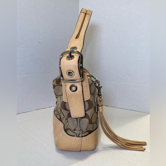 Coach 2005 Vintage Signature Canvas and Leather Handbag in Beige - Picture 3 of 15